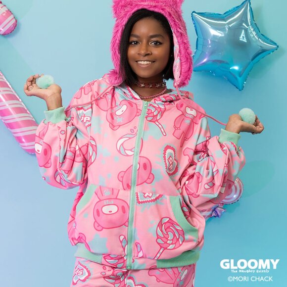 ACDC RAG - Gloomy Bear x Sophie Powers Cake Oversized Zip Up Hoodie - Picture 3 of 8